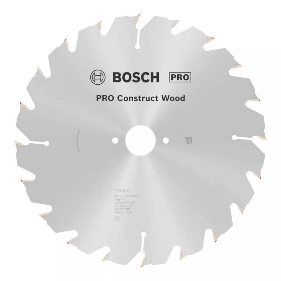Lame PRO Construct Wood 250x3,2x30mm 20 dents BOSCH